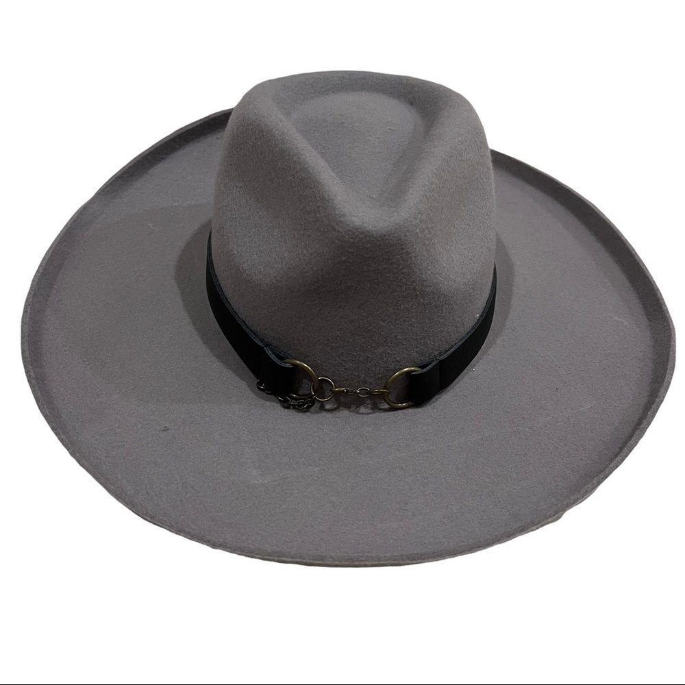 Olive & Pique Gray 100% Wool Felt Hat 16” Brim